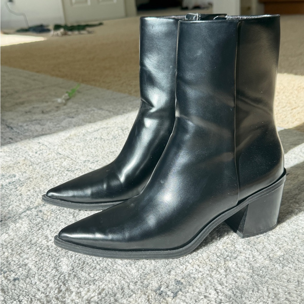 H&M Shiny Black Heeled Boots
